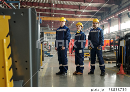 Workers of compressor plant standing in row Workers of compressor plant standing in row 78838736