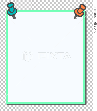 用別針固定在牆上的便條紙的插圖 78840039