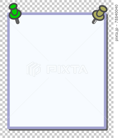 Illustration of note paper attached to the wall with a pin 78840040