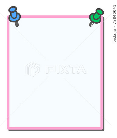 ピンで壁に取付けたメモ用紙のイラスト 78840041