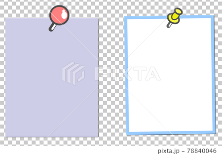 用別針固定在牆上的便條紙的插圖 78840046