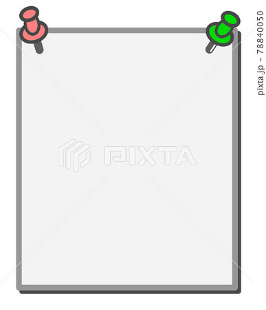 ピンで壁に取付けたメモ用紙のイラスト 78840050