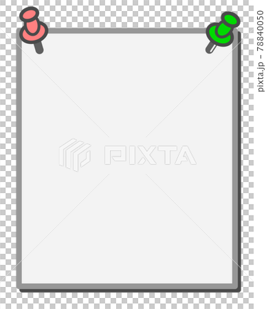 ピンで壁に取付けたメモ用紙のイラスト 78840050