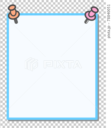 Illustration of note paper attached to the wall with a pin Illustration of note paper attached to the wall with a pin 78840051