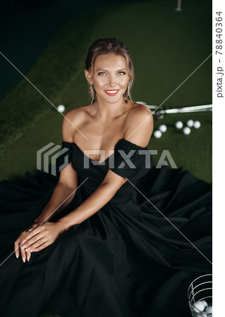 Portait of charming caucasian lady poses for the 78840364