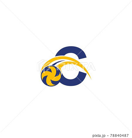letter C with smashing volley ball icon logo design template letter C with smashing volley ball icon logo design template 78840487