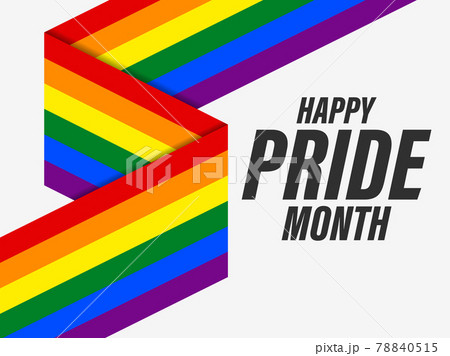 Pride month text on rainbow stripes background. LGBT flag. Tolerance and love. Festival of sexual minorities, gays and lesbians, transgender people. Design for banner and poster. Vector illustration Pride month text on rainbow stripes background. LGBT flag. Tolerance and love. Festival of sexual minorities, gays and lesbians, transgender people. Design for banner and poster. Vector illustration 78840515
