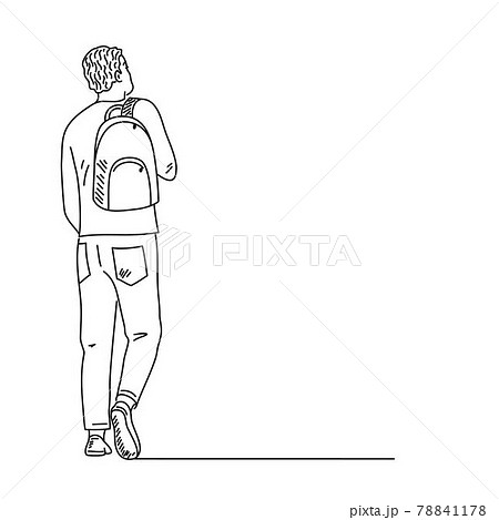 Guy Walk Down The Street のイラスト素材