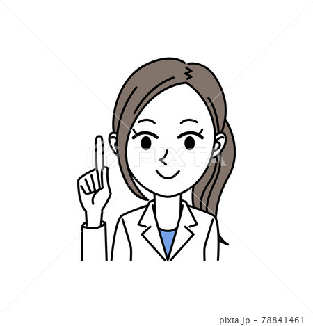 医師 女性 指差し ポーズのイラスト素材