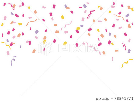 パーティー紙吹雪背景素材 ピンク系のイラスト素材