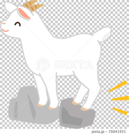 岩場に立つヤギ 78841931