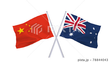 中国とオーストラリアの旗