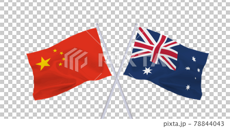 中国とオーストラリアの旗 78844043