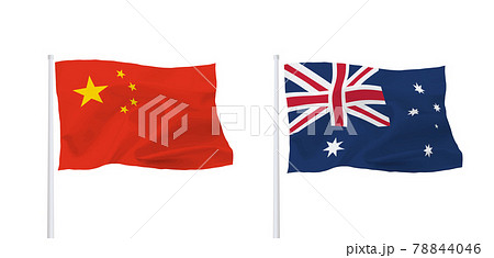 中国とオーストラリアの旗 78844046