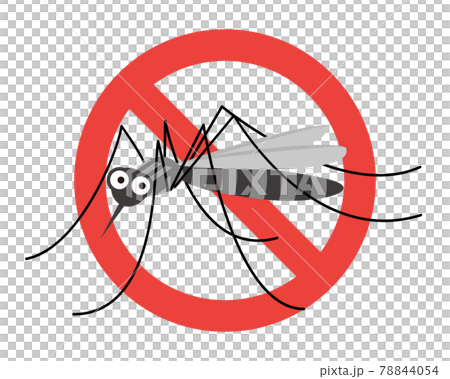 Manga-style mosquito and ban icon 78844054