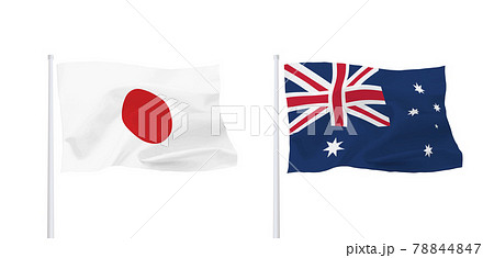 日本とオーストラリアの旗