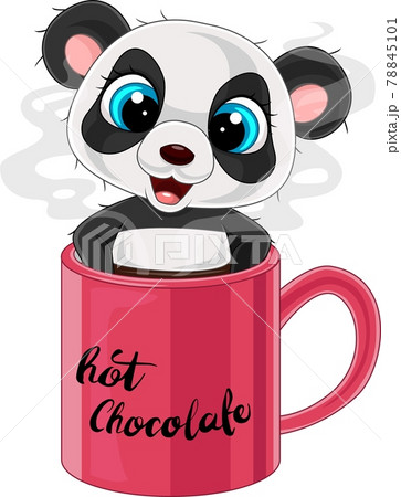 Cartoon Cute Baby Panda In Red Cup Stock Illustration Cartoon Cute Baby Panda In Red Cup Stock Illustration