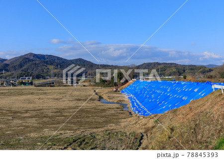 岡山_西日本豪雨で決壊した小田川の堤防工事 岡山_西日本豪雨で決壊した小田川の堤防工事 78845393