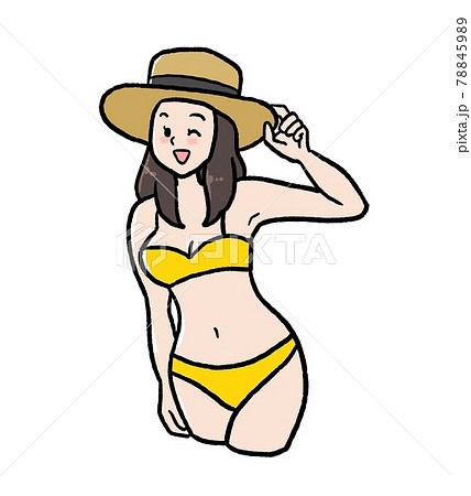 ビキニを着た女性のイラストのイラスト素材 7459
