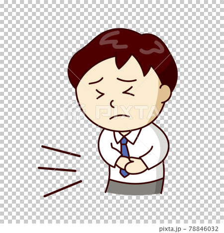 一個似乎胃痛受苦的商人 78846032
