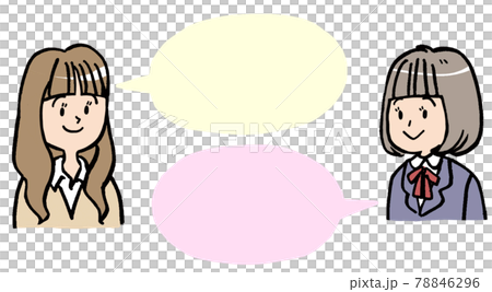 女子高生たちのイラスト素材