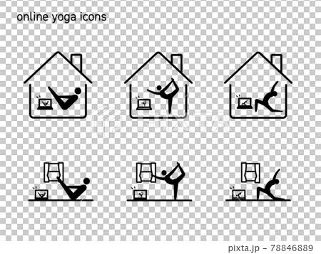 Set of Yoga Icons and Symbols