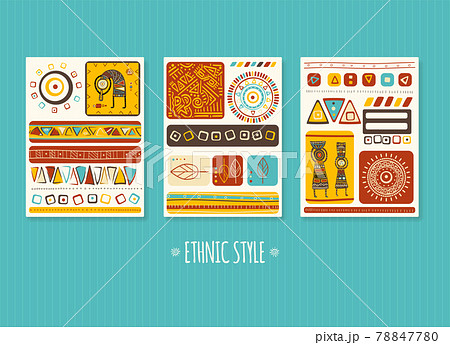 Set of posters with tribal ornaments 78847780