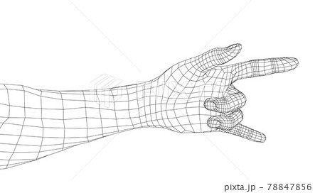 Hand in rock n roll sign. Vector 78847856