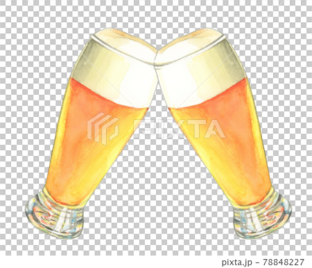 美味しそうなビールで乾杯【手描き水彩】 78848227