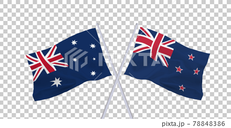 オーストラリアとニュージーランドの国旗のイラスト素材 7486