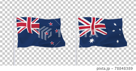 オーストラリアとニュージーランドの国旗のイラスト素材 74 オーストラリアとニュージーランドの国旗のイラスト素材 74