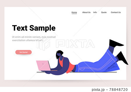 young woman working on laptop freelance social media network concept full length horizontal 78848720