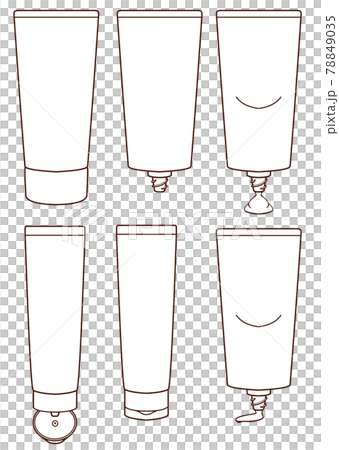 チューブタイプの容器二種類のイラスト白色のイラスト素材