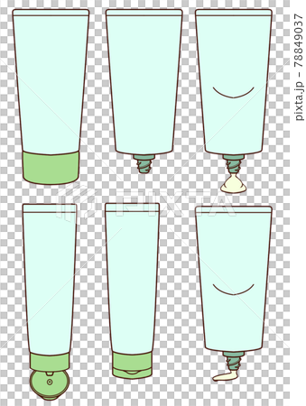 チューブタイプの容器二種類のイラスト　グリーン色 78849037