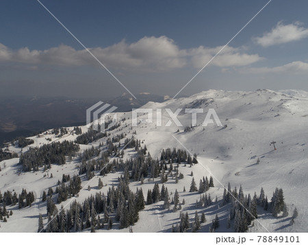 sunny winter day with fresh snow in ski resort sunny winter day with fresh snow in ski resort 78849101