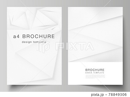 Vector layout of A4 cover mockups design templates for brochure, flyer layout, cover design, book design, brochure cover. Halftone dotted background with gray dots, abstract gradient background. Vector layout of A4 cover mockups design templates for brochure, flyer layout, cover design, book design, brochure cover. Halftone dotted background with gray dots, abstract gradient background. 78849306