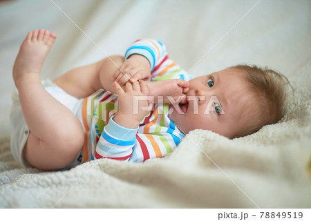 cute little newborn baby smilling 78849519