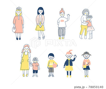 さまざまな年齢の子どもたち　セット 78850140