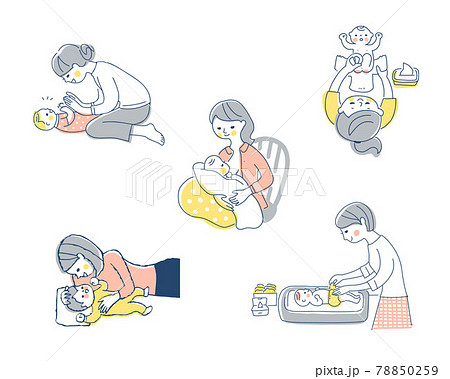 赤ちゃんとママ さまざまなシーン セット 赤ちゃんとママ さまざまなシーン セット 78850259