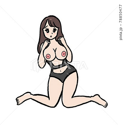 大きなおっぱいの女の子のイラスト 78850477