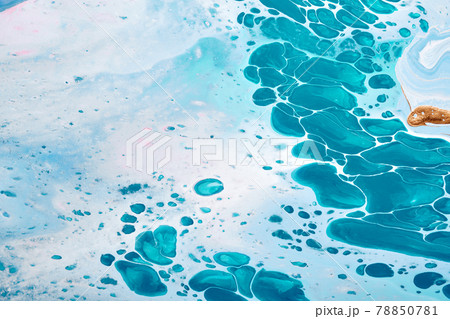 Acrylic Fluid Art. Turquoise spots on watercolor background. Abstract marble background or texture Acrylic Fluid Art. Turquoise spots on watercolor background. Abstract marble background or texture 78850781