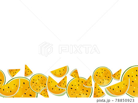 西瓜の水彩風背景素材 カットフルーツ 果物 おしゃれのイラスト素材