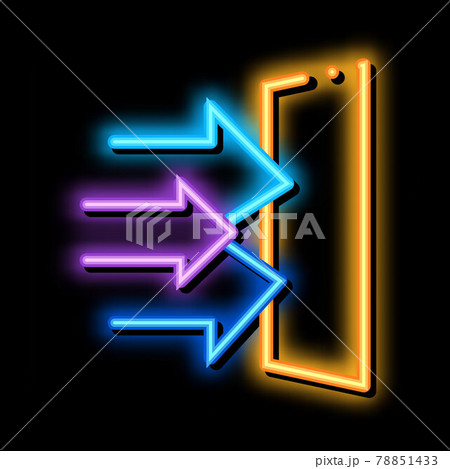 sound coming in door neon glow icon illustration sound coming in door neon glow icon illustration 78851433