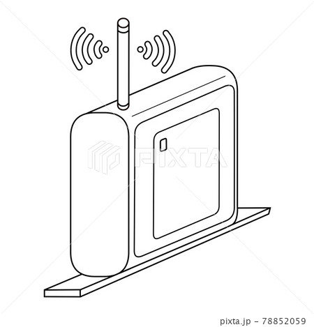 無線LANルーター（線画） 78852059