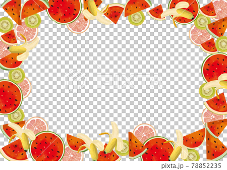 カットフルーツの水彩風背景素材のイラスト素材