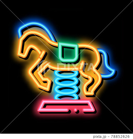 horse ride for children neon glow icon illustration horse ride for children neon glow icon illustration 78852626