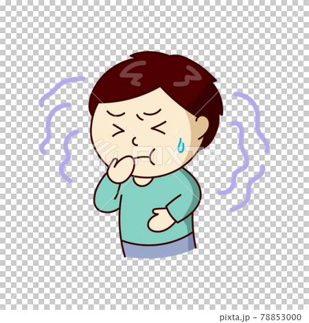一個感覺不舒服並且可能會嘔吐的人-插圖素材 [78853000] - PIXTA圖庫