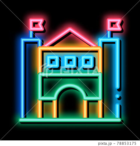 castle amusement park neon glow icon illustration castle amusement park neon glow icon illustration 78853175