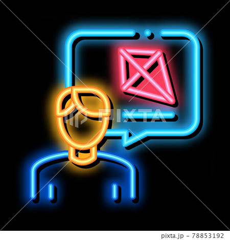 human desire to fly kite neon glow icon illustration 78853192