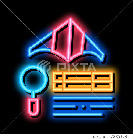 kite flight research neon glow icon illustration 78853242